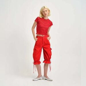 Eliza Faulkner Red Roxy cargo pants